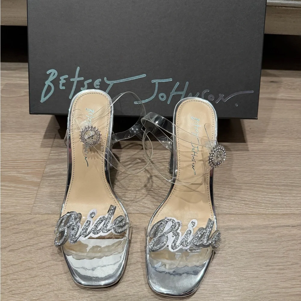 Betsey Johnson Silver 'Bride' Heels - Picture 1 of 5